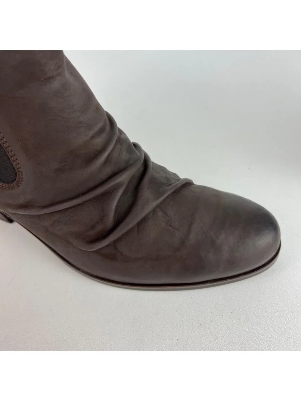 Paul Green Womens Jano Brown Leather Scrunch Chelsea Ankle Boot size US 8.5 UK 6